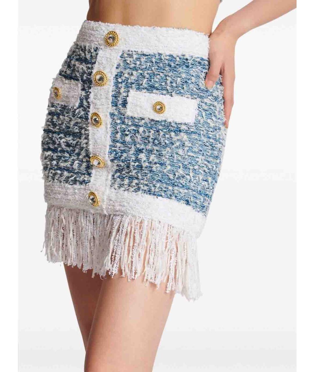 BALMAIN Мульти полиэстеровая юбка мини, фото 2