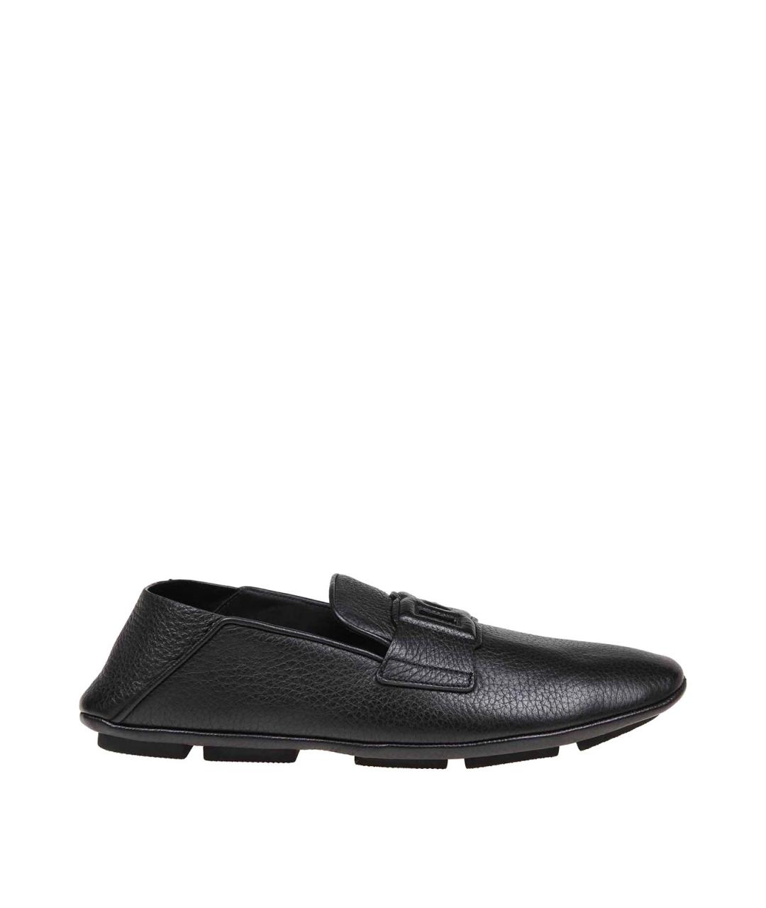 DOLCE&GABBANA Черные кожаные лоферы, фото 1