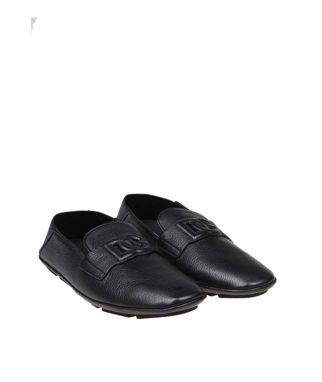 DOLCE&GABBANA Черные кожаные лоферы, фото 3
