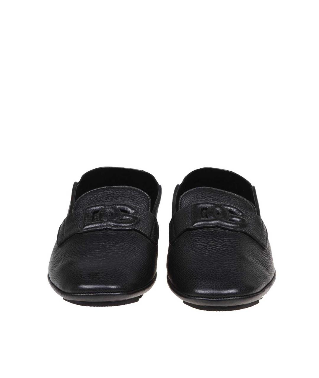 DOLCE&GABBANA Черные кожаные лоферы, фото 4