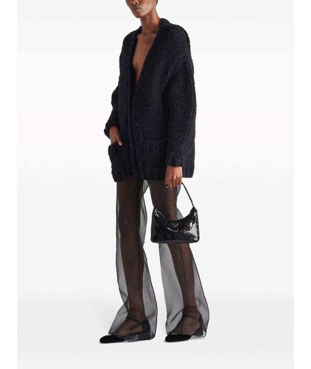PRADA Черные шелковые брюки узкие, фото 2
