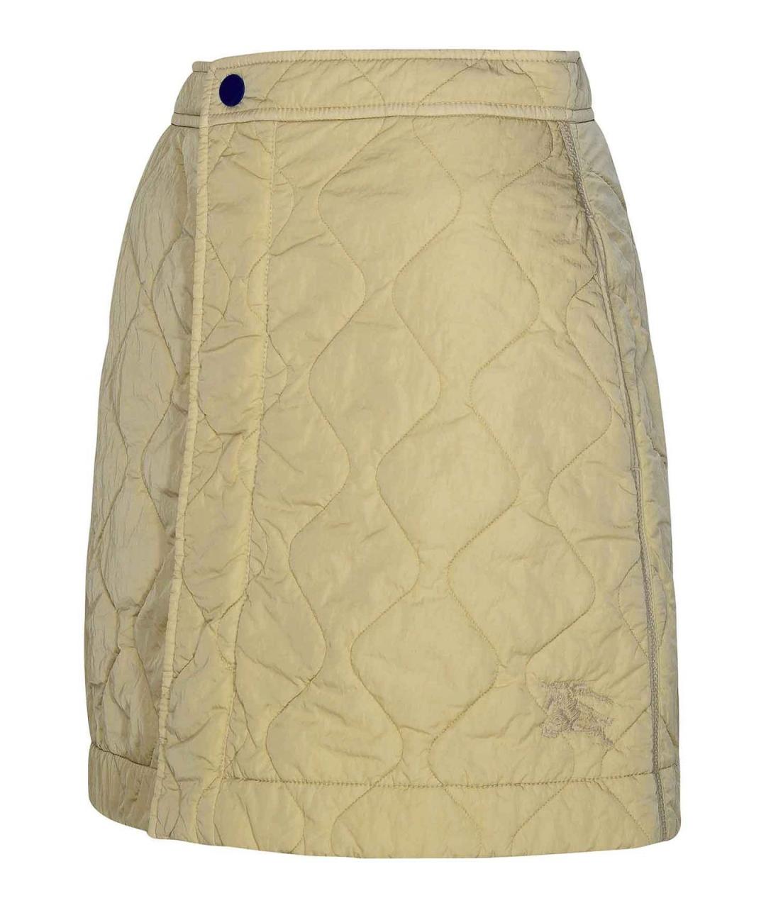 BURBERRY Бежевая полиамидовая юбка мини, фото 3