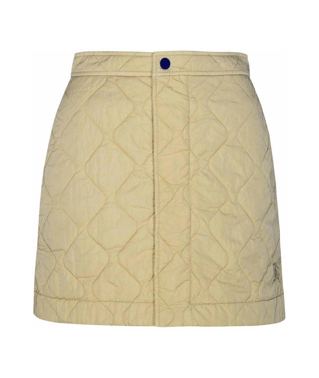 BURBERRY Бежевая полиамидовая юбка мини, фото 1