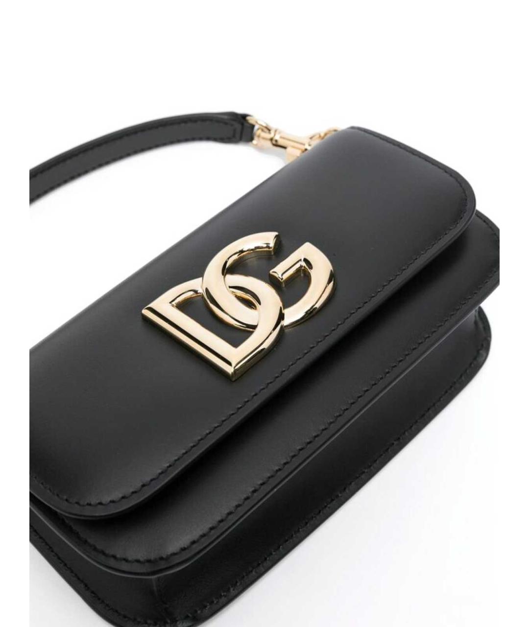 DOLCE&GABBANA Черная кожаная сумка через плечо, фото 3