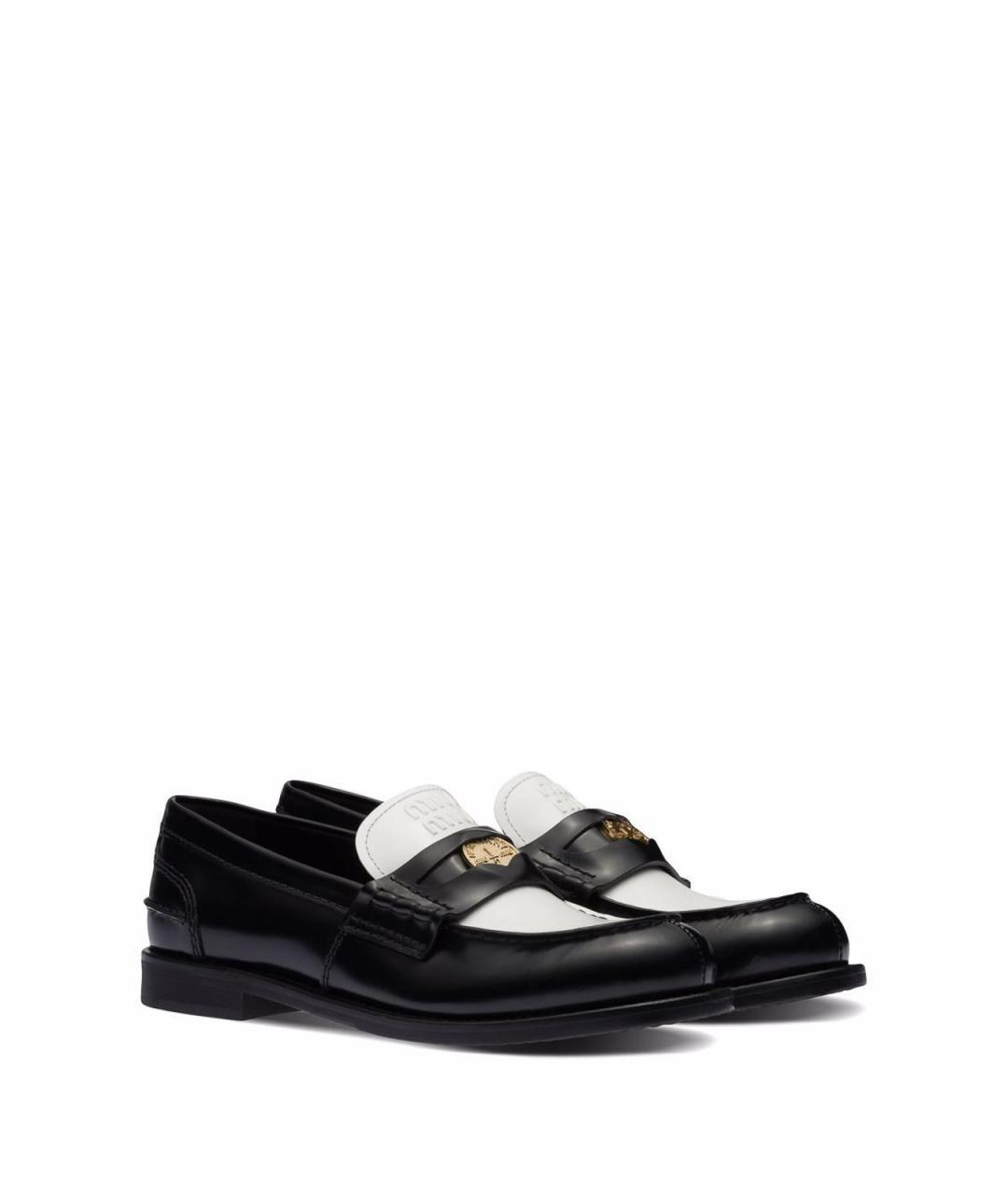 MIU MIU Черные кожаные лоферы, фото 2