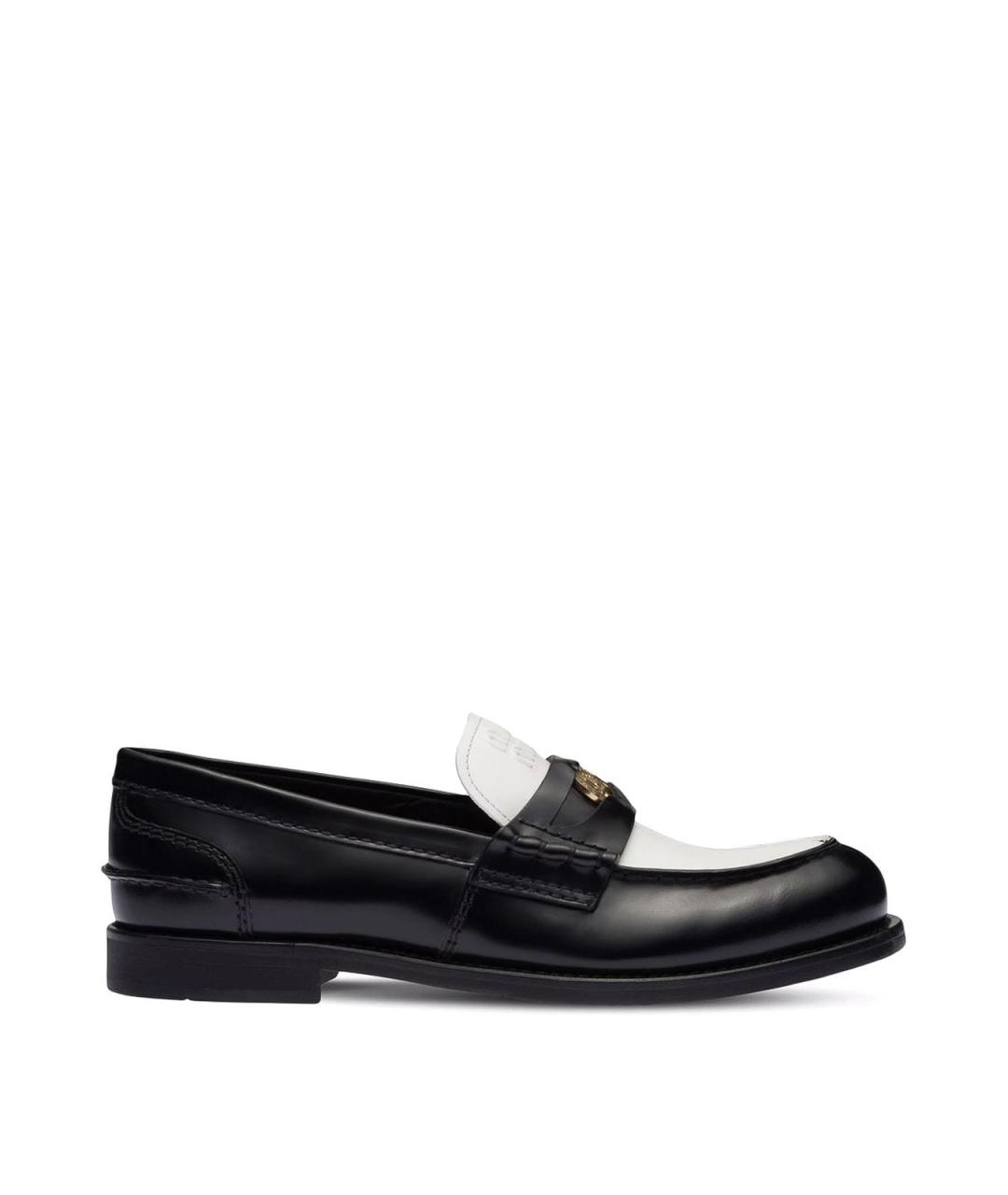 MIU MIU Черные кожаные лоферы, фото 1