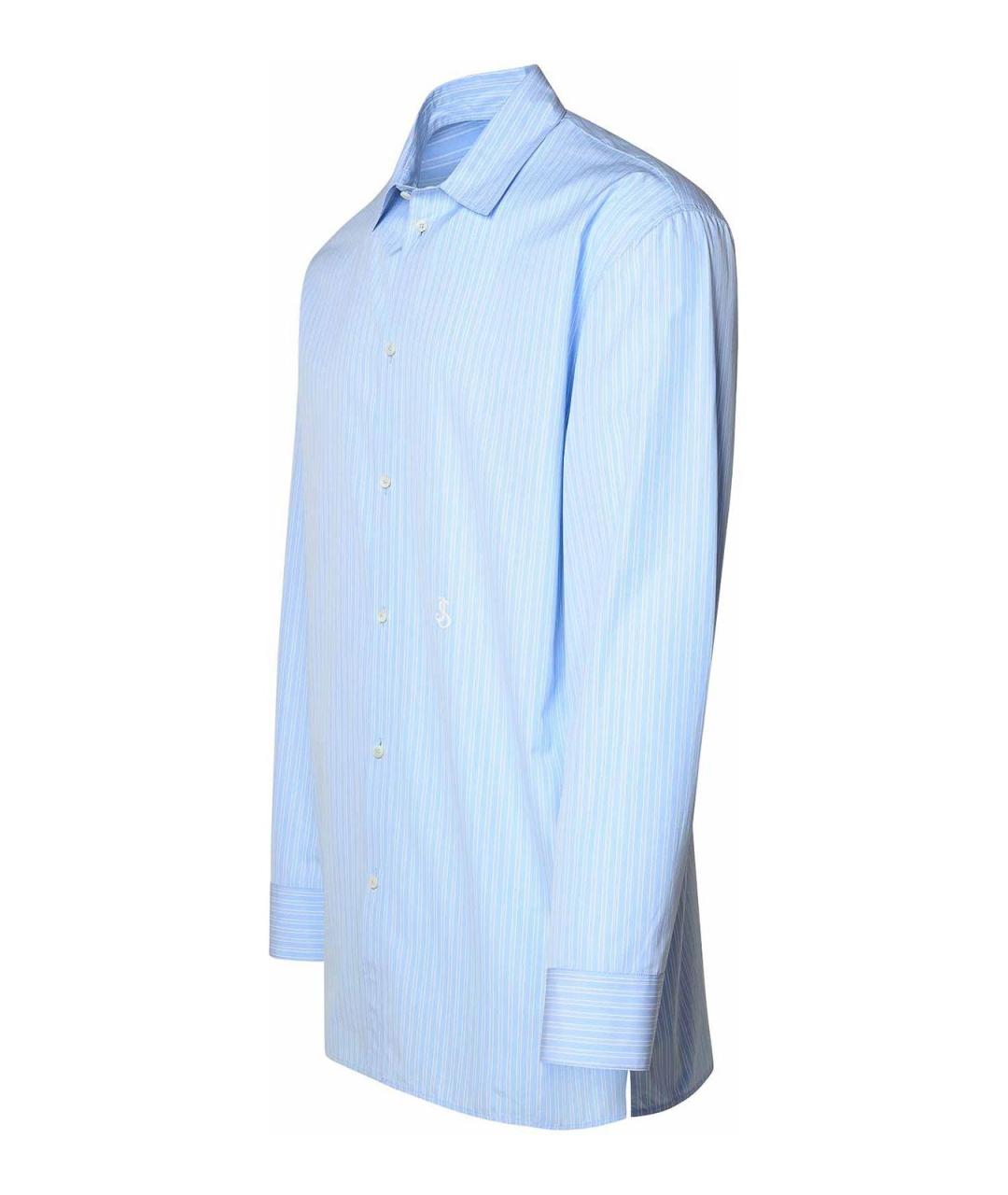 JIL SANDER Голубая хлопковая классическая рубашка, фото 3