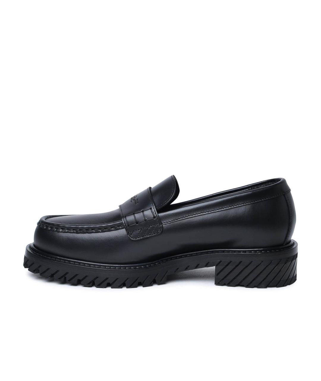 OFF-WHITE Черные кожаные лоферы, фото 3