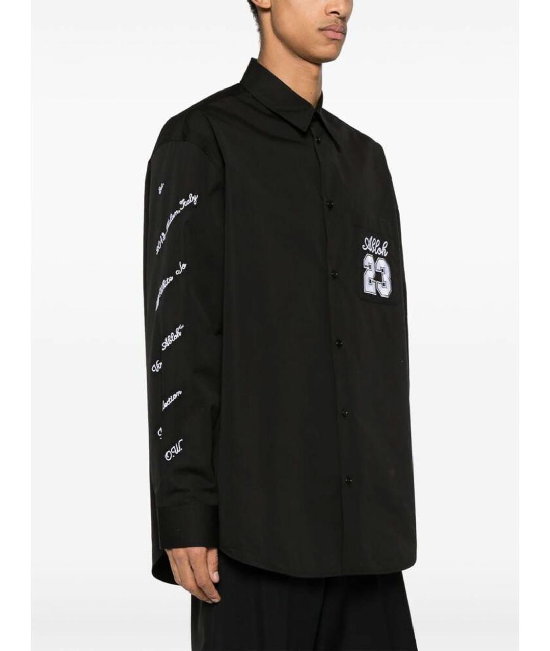 OFF-WHITE Черная хлопковая классическая рубашка, фото 2