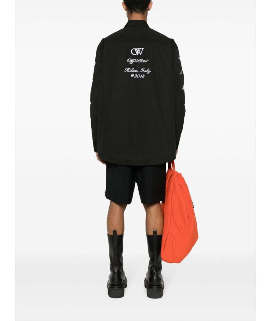 OFF-WHITE Черная хлопковая классическая рубашка, фото 4