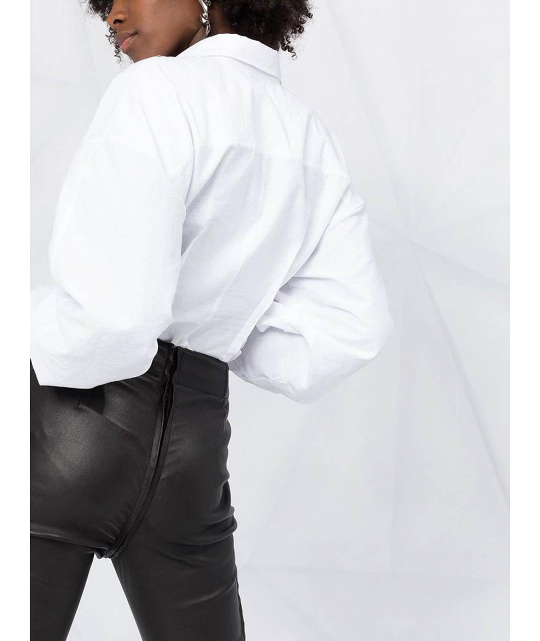 ANN DEMEULEMEESTER Черные кожаные брюки широкие, фото 4