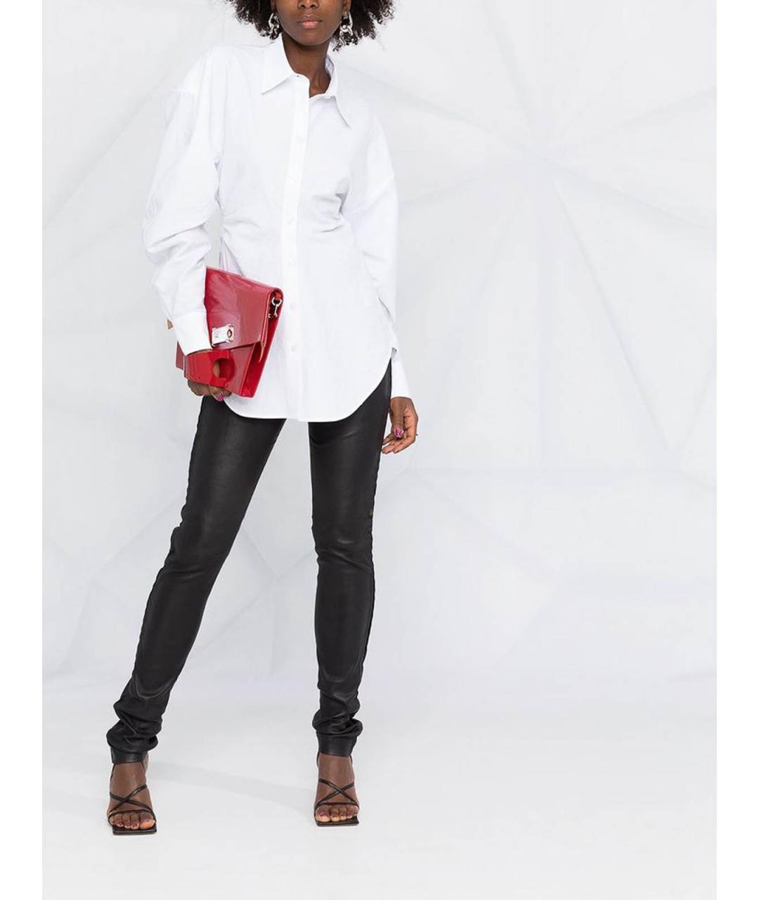 ANN DEMEULEMEESTER Черные кожаные брюки широкие, фото 2