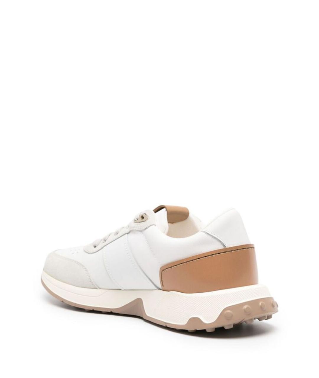TOD'S Белые кожаные низкие кроссовки / кеды, фото 2