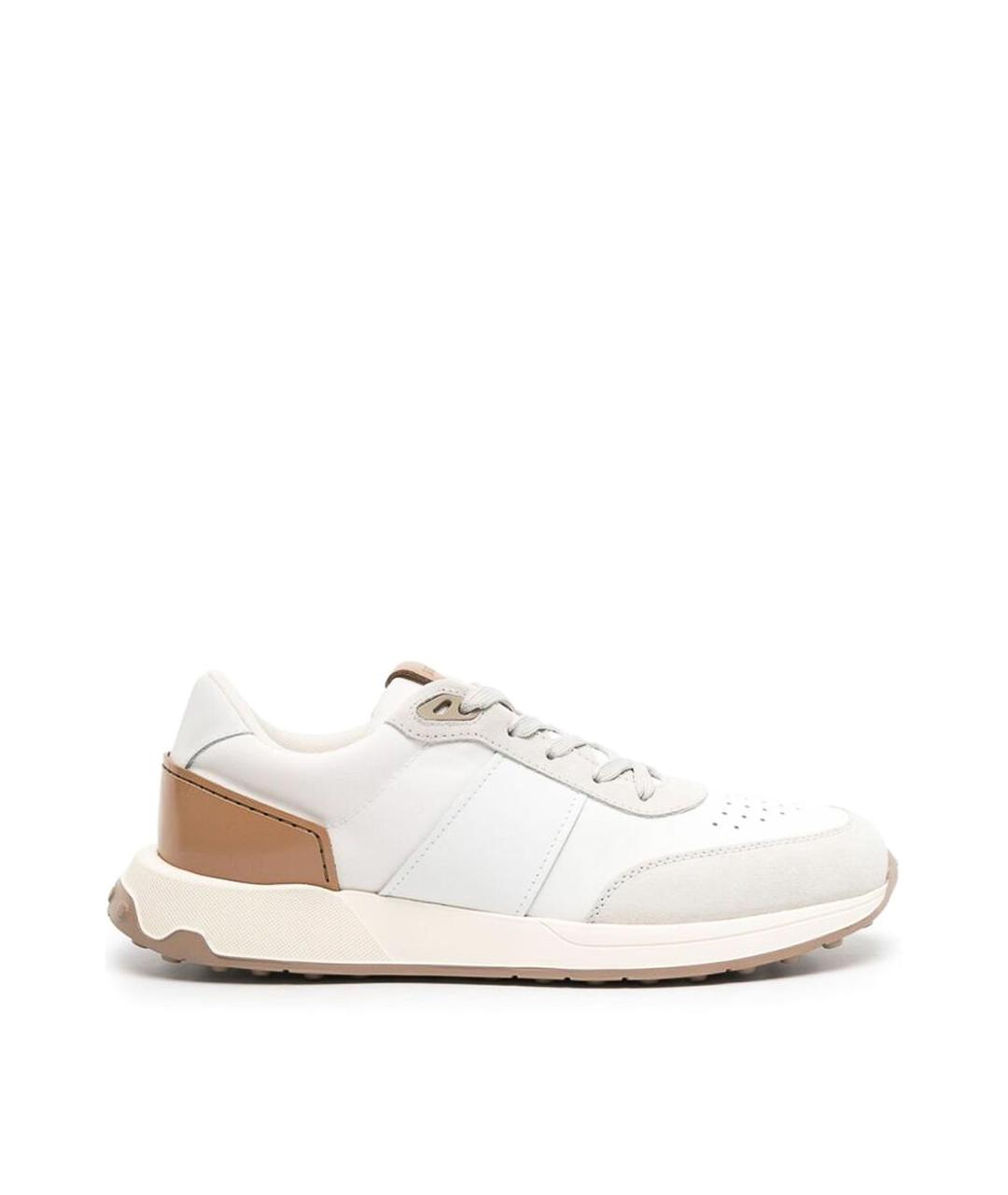 TOD'S Белые кожаные низкие кроссовки / кеды, фото 1