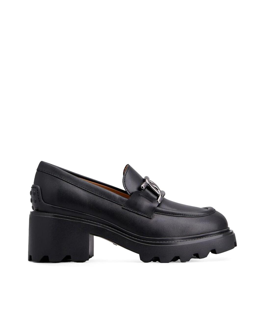 TOD'S Черные кожаные лоферы, фото 1