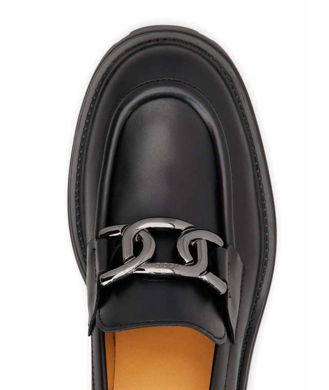 TOD'S Черные кожаные лоферы, фото 4