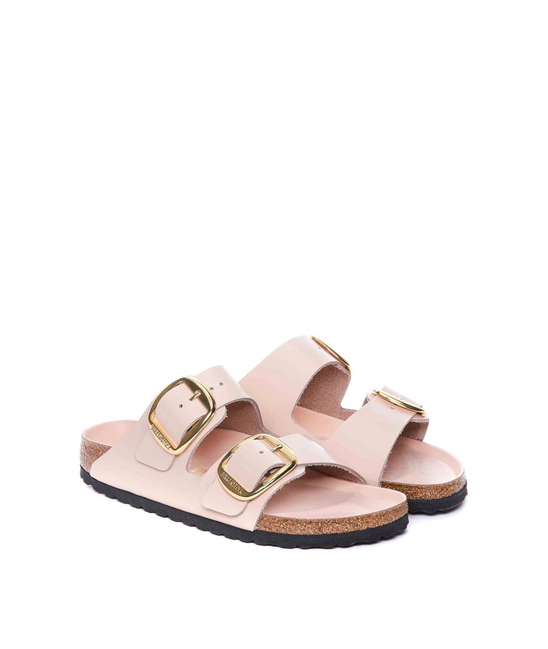 BIRKENSTOCK Бежевые кожаные сандалии, фото 4