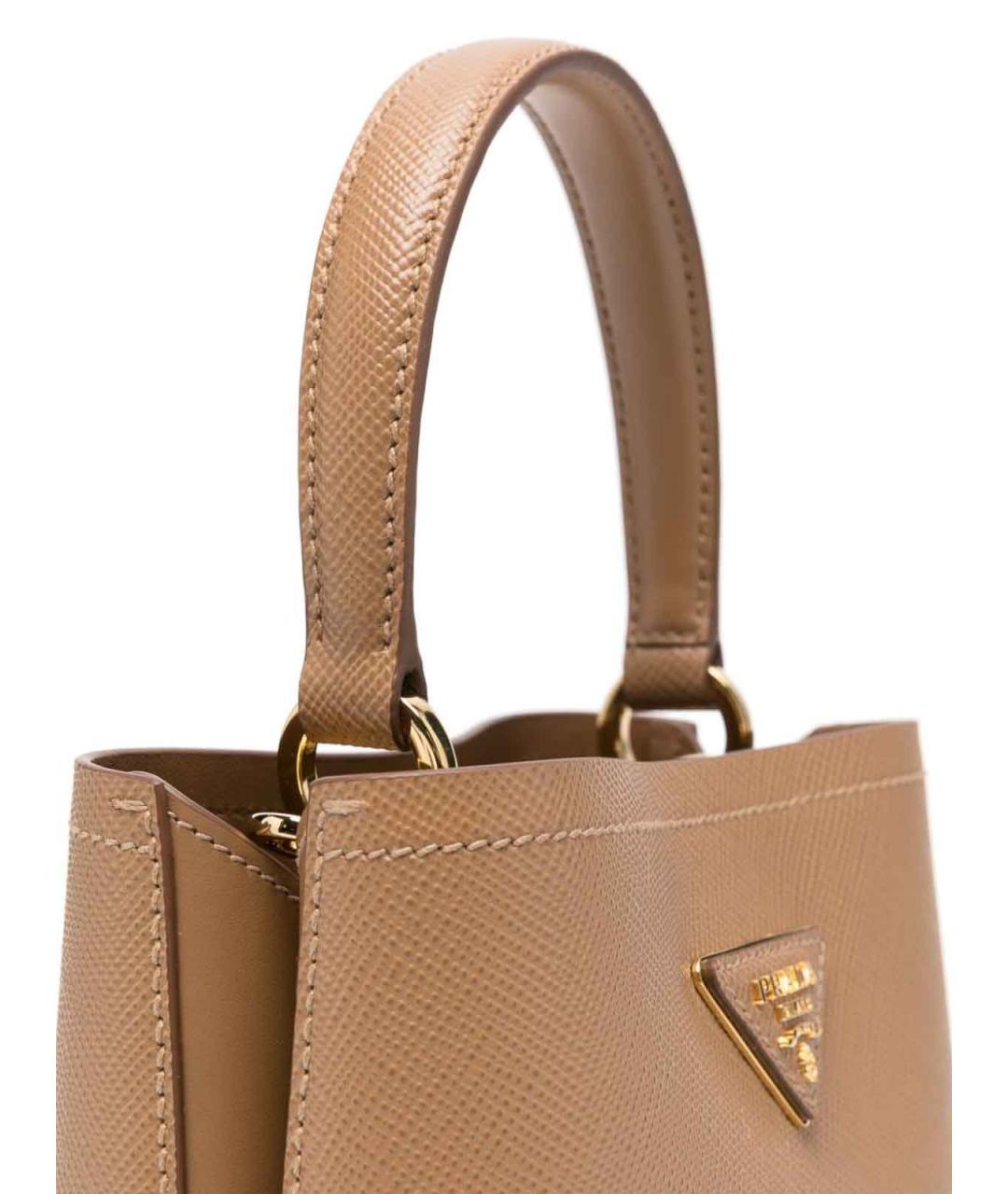 PRADA Бежевая кожаная сумка тоут, фото 4