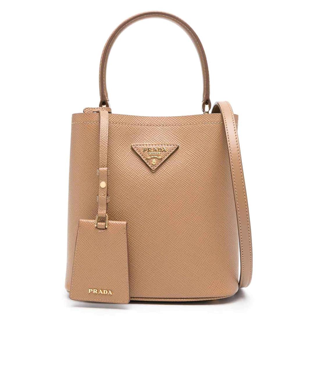 PRADA Бежевая кожаная сумка тоут, фото 1
