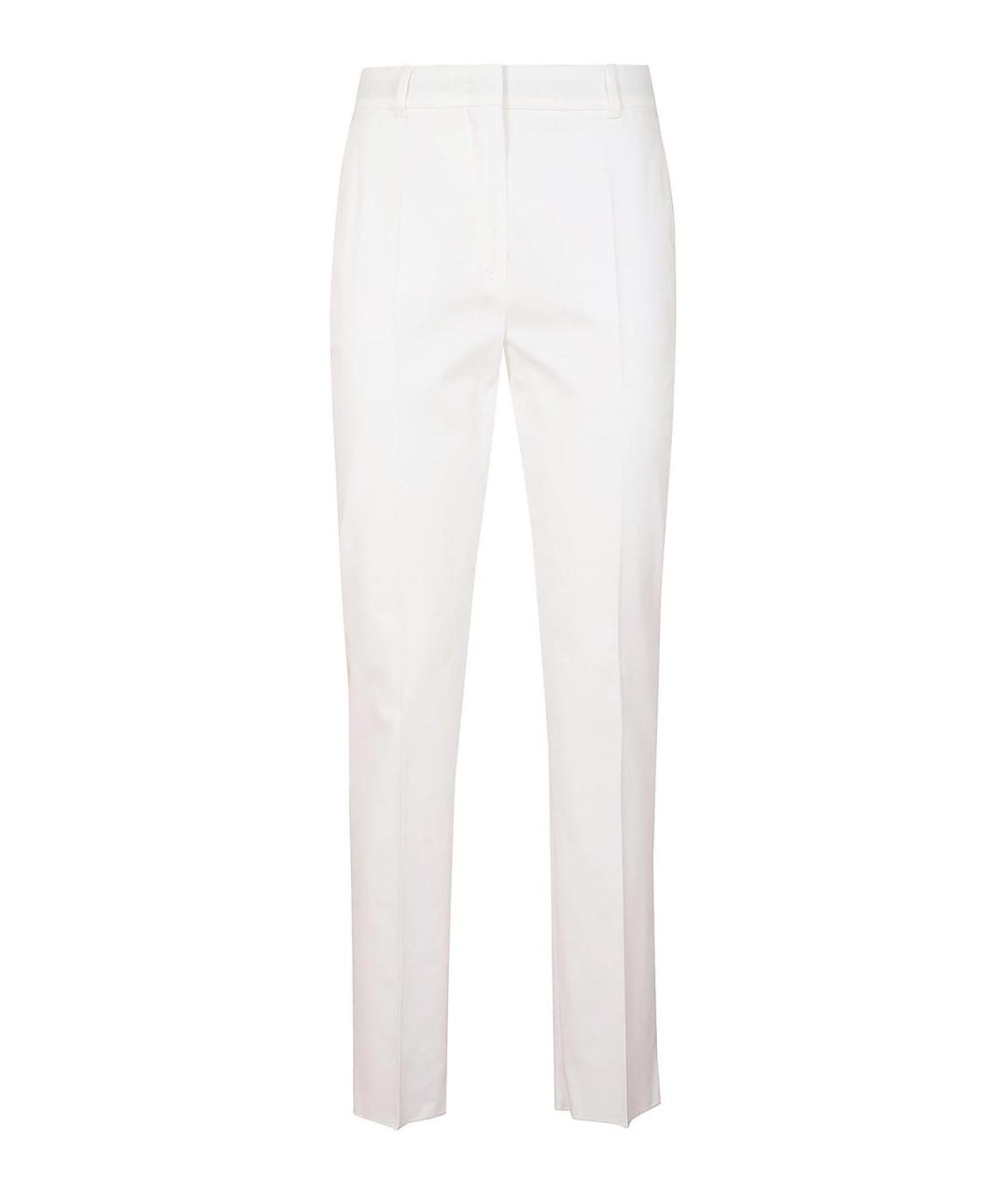 MAX MARA Белые хлопковые брюки узкие, фото 1
