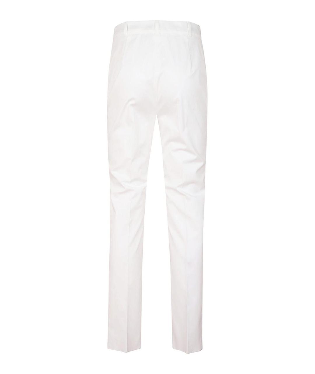 MAX MARA Белые хлопковые брюки узкие, фото 2