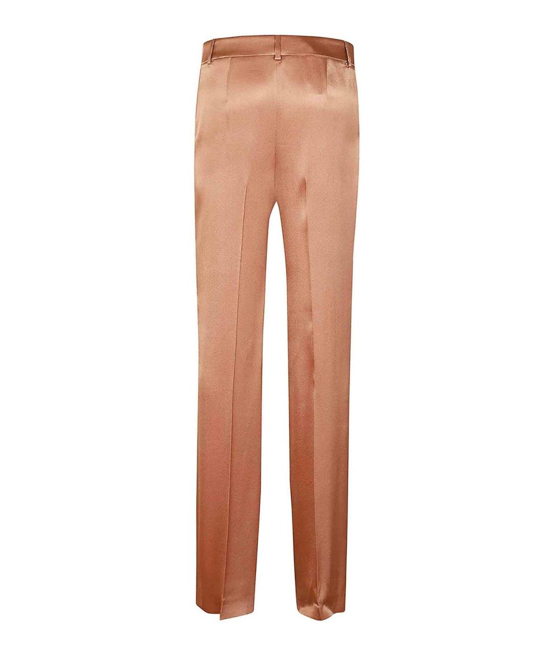 ALBERTA FERRETTI Розовые шелковые прямые брюки, фото 2