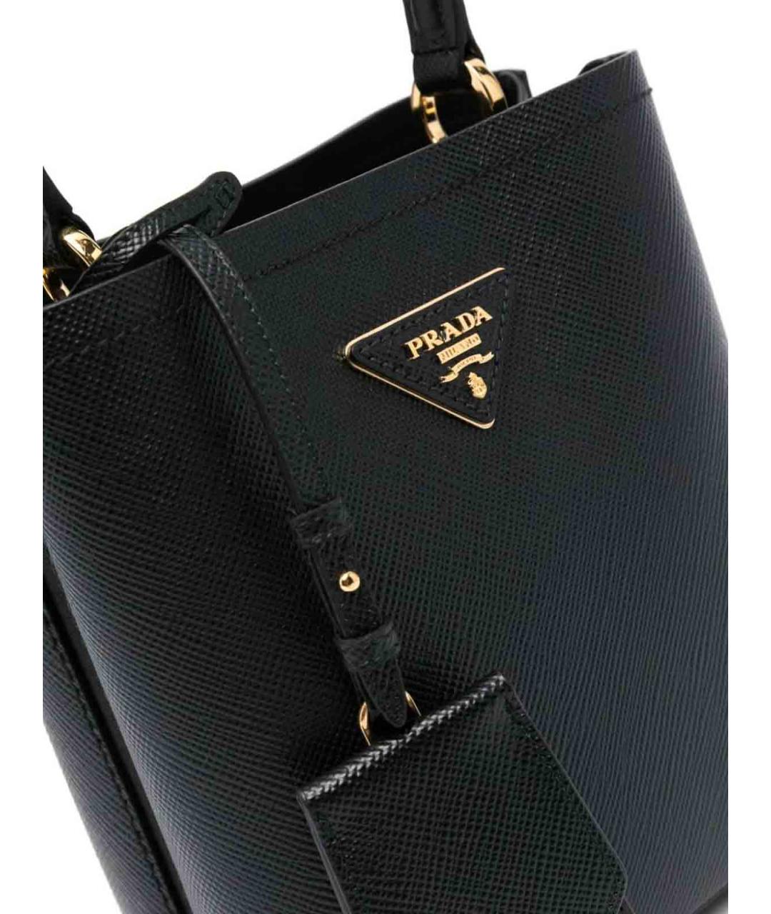 PRADA Черная кожаная сумка тоут, фото 5