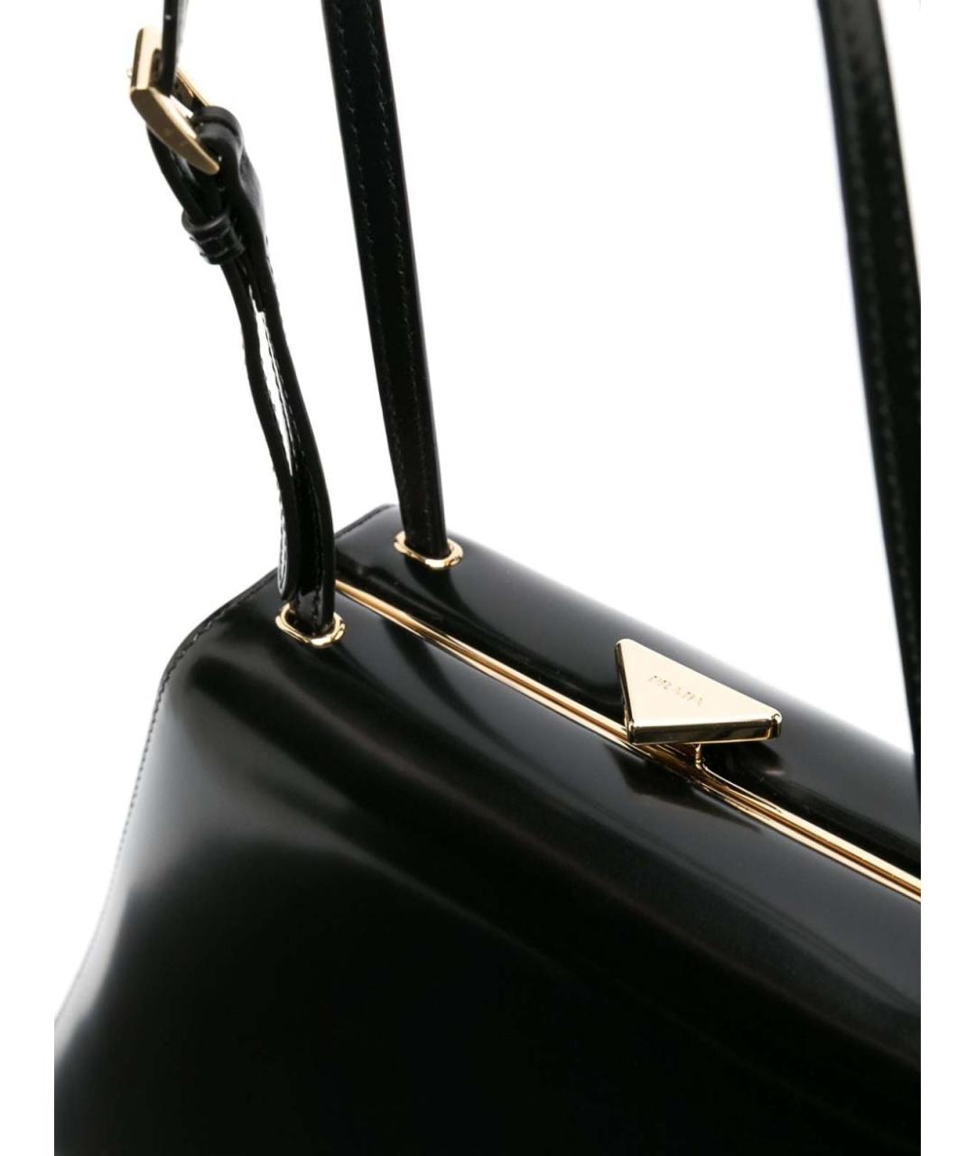 PRADA Черная сумка через плечо из лакированной кожи, фото 4