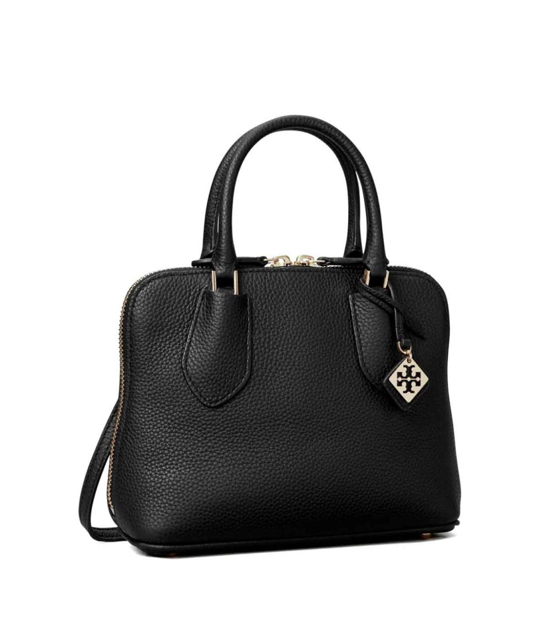 TORY BURCH Черная кожаная сумка с короткими ручками, фото 5
