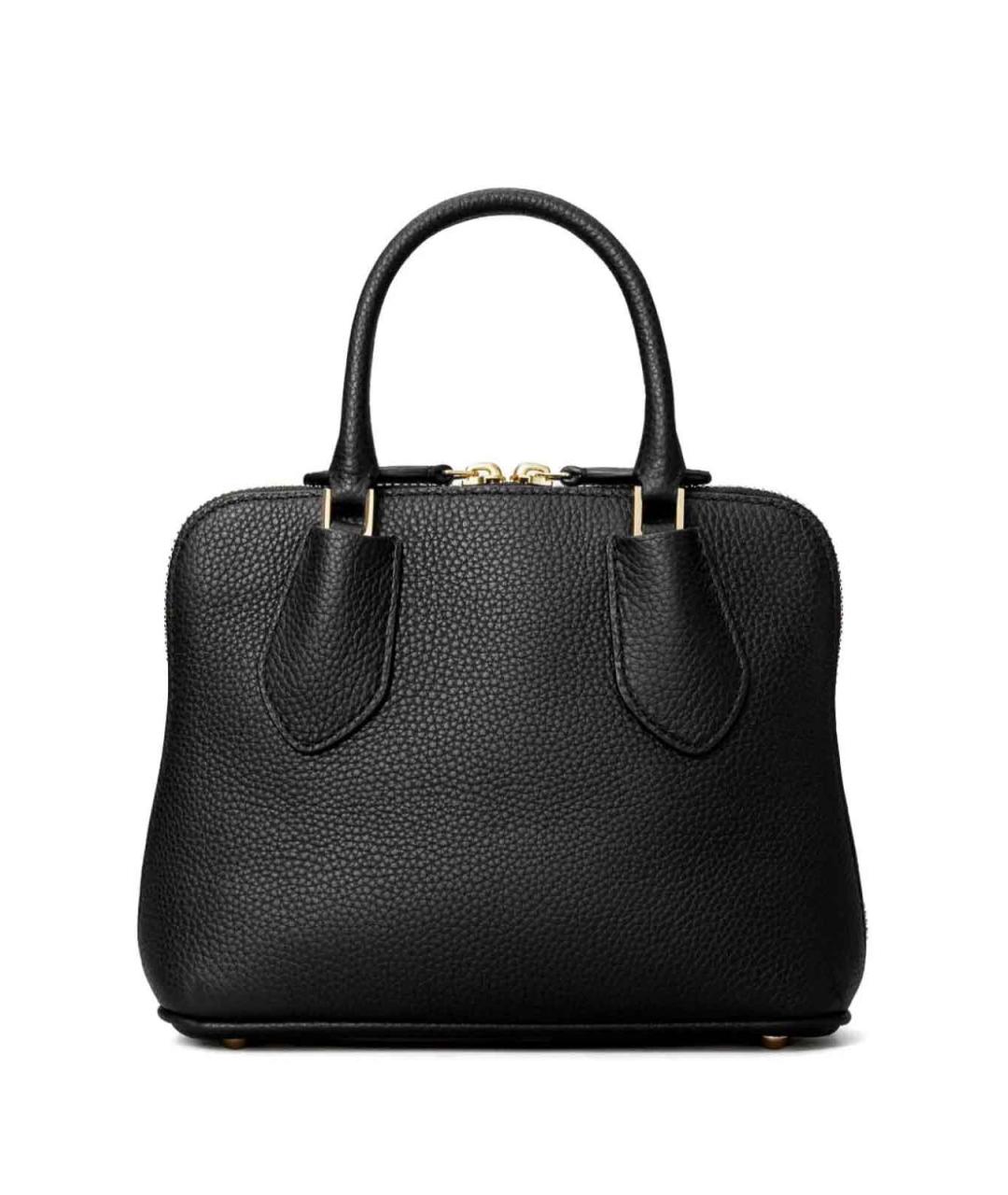 TORY BURCH Черная кожаная сумка с короткими ручками, фото 3