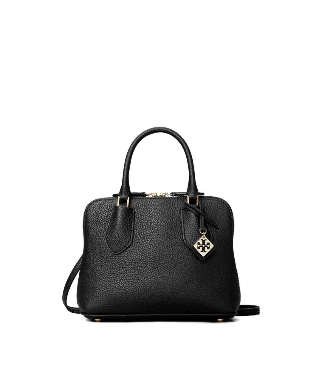 TORY BURCH Черная кожаная сумка с короткими ручками, фото 1