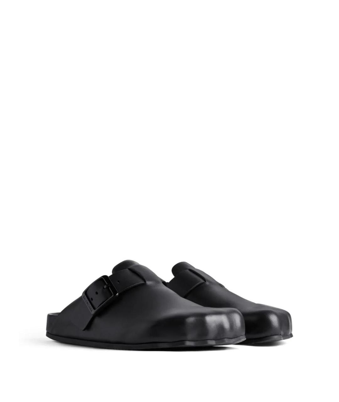 BALENCIAGA Черные кожаные сабо, фото 2