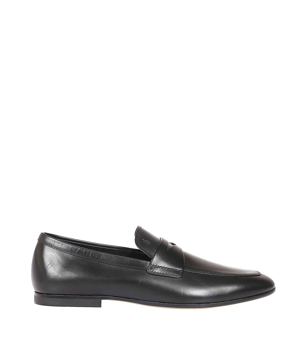 TOD'S Черные кожаные лоферы, фото 1