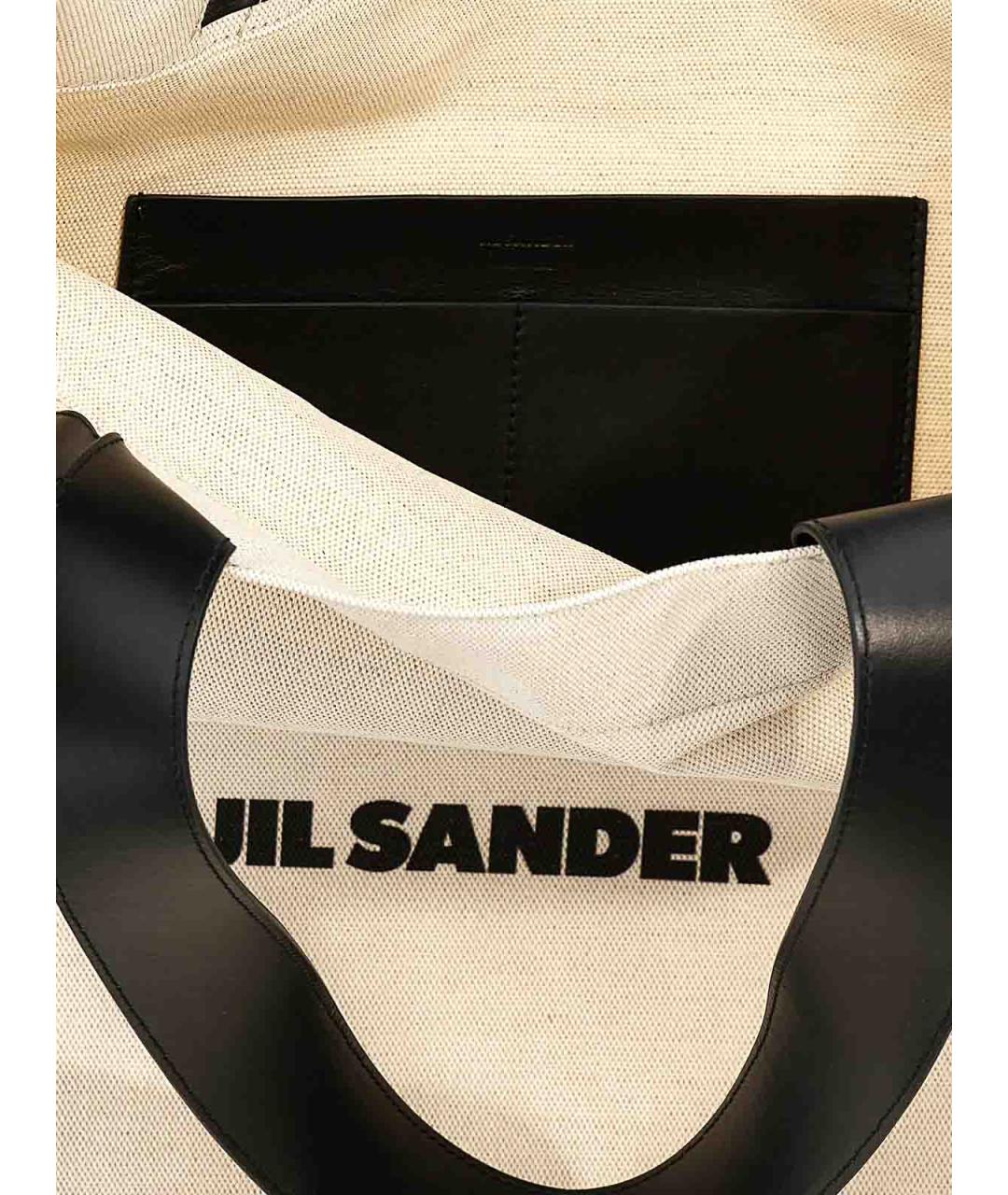 JIL SANDER Белая тканевая сумка тоут, фото 4