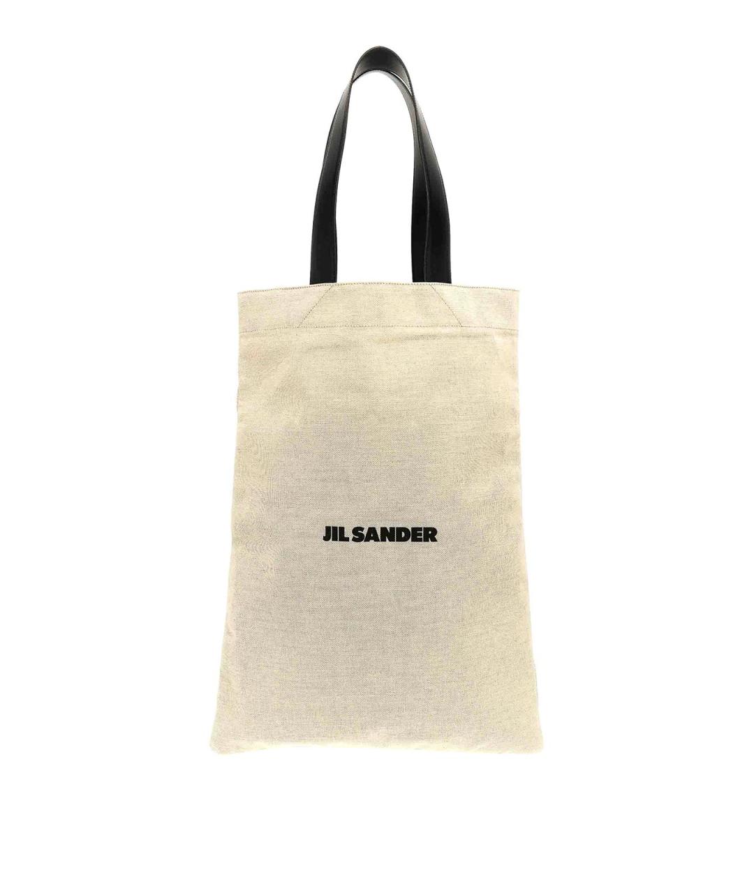 JIL SANDER Белая тканевая сумка тоут, фото 1