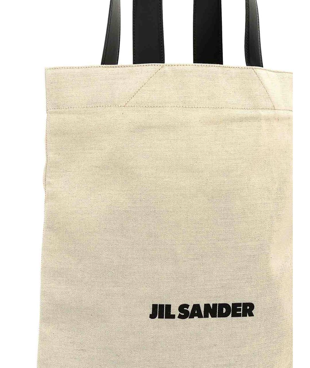 JIL SANDER Белая тканевая сумка тоут, фото 3