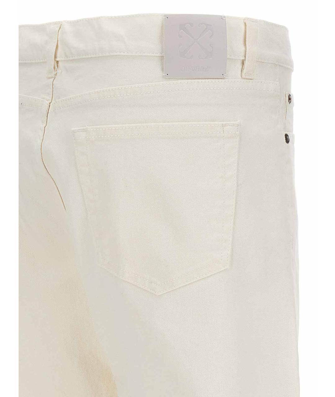 OFF-WHITE Белые хлопковые прямые джинсы, фото 4