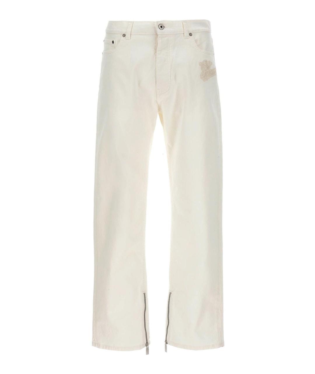 OFF-WHITE Белые хлопковые прямые джинсы, фото 1