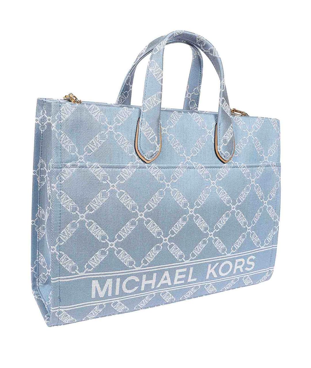MICHAEL KORS Голубая хлопковая сумка через плечо, фото 2