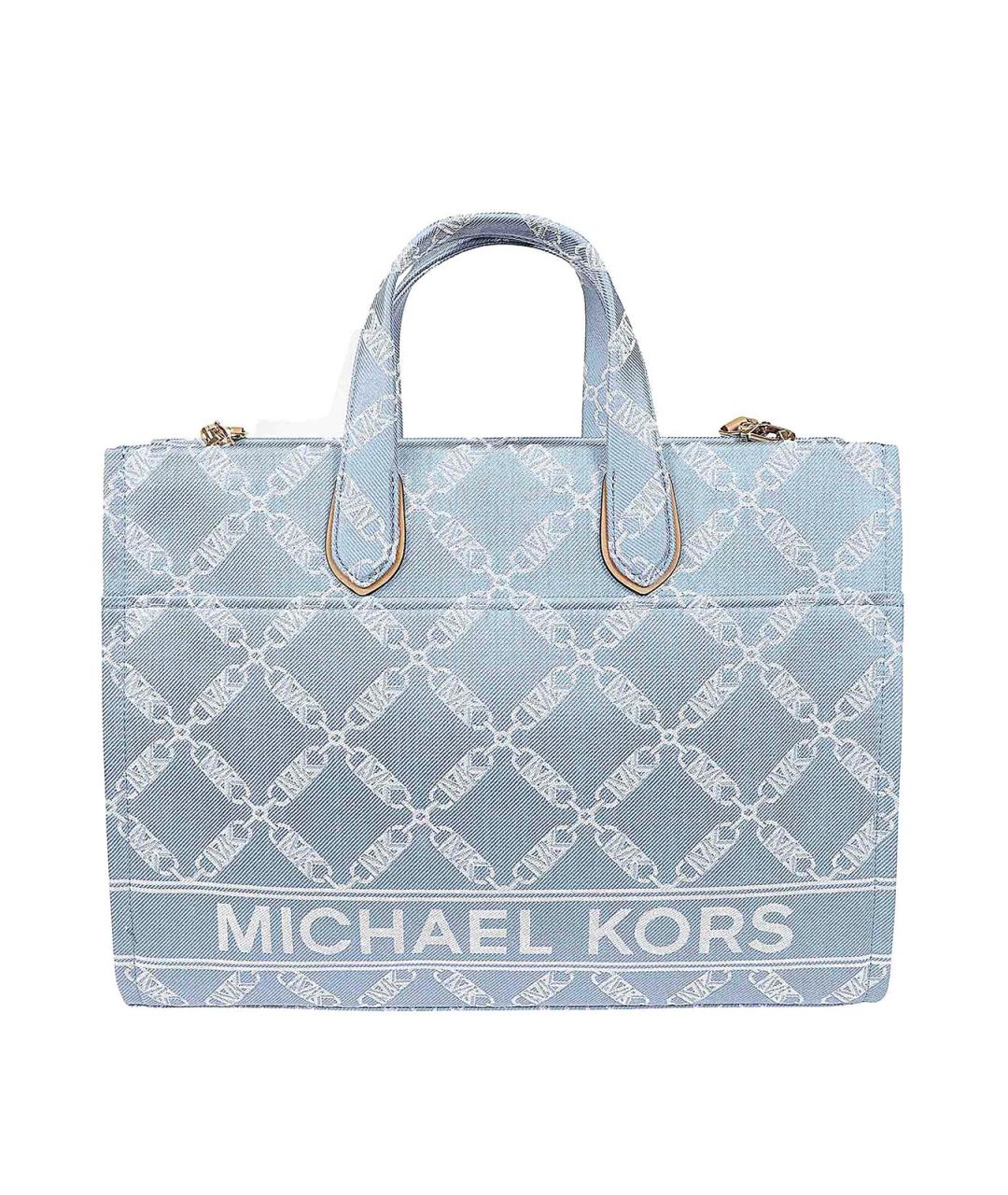 MICHAEL KORS Голубая хлопковая сумка через плечо, фото 1