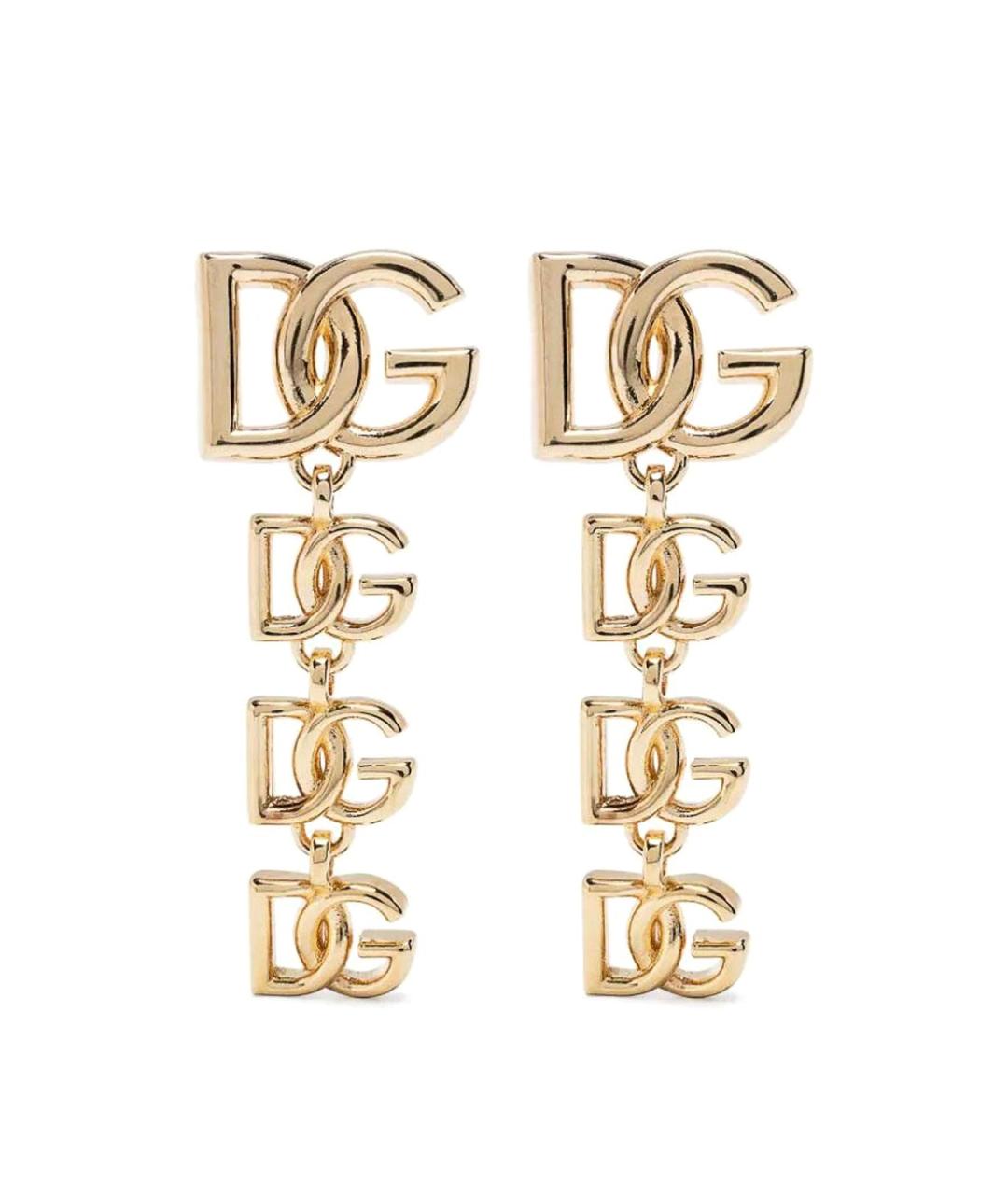 DOLCE&GABBANA Золотые металлические серьги, фото 1