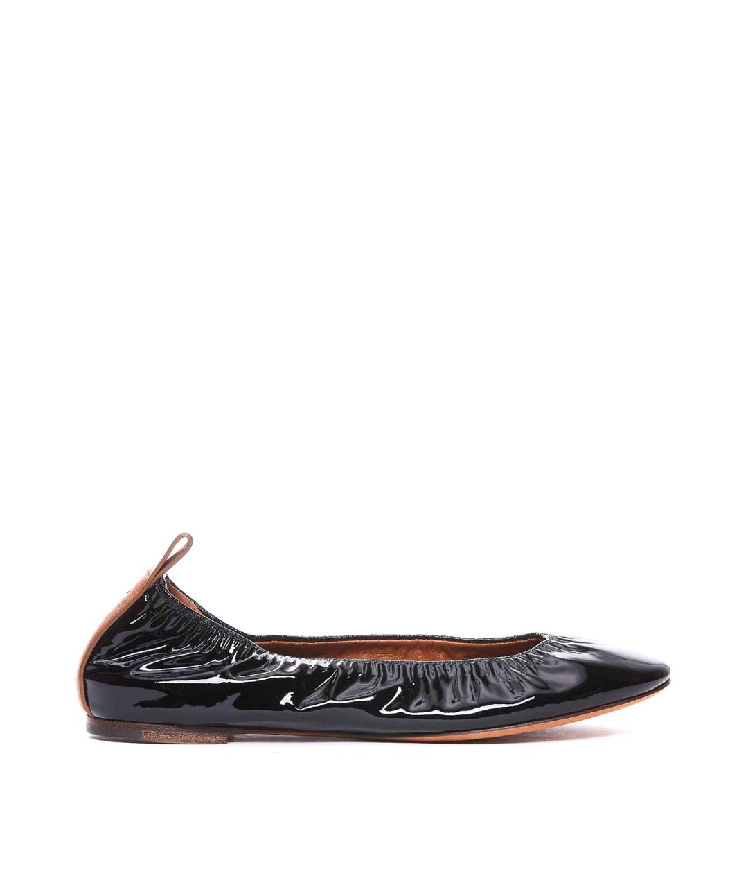 LANVIN Черные кожаные балетки, фото 1