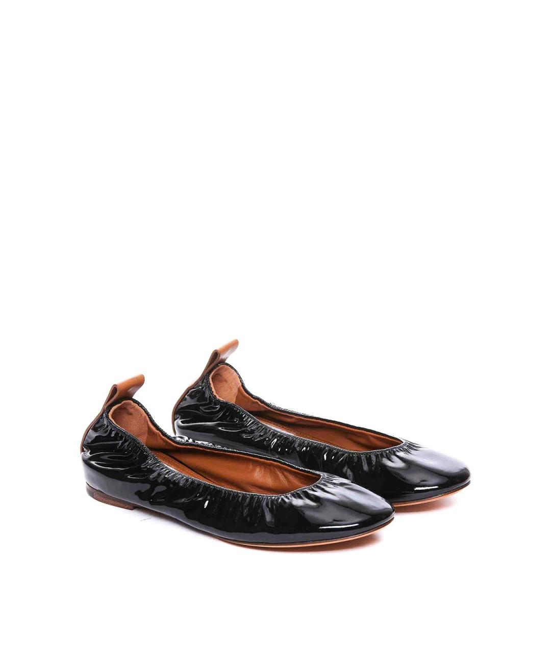 LANVIN Черные кожаные балетки, фото 4