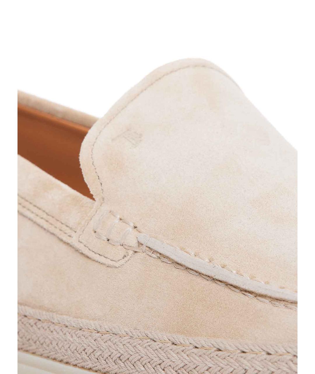 TOD'S Бежевые кожаные лоферы, фото 3