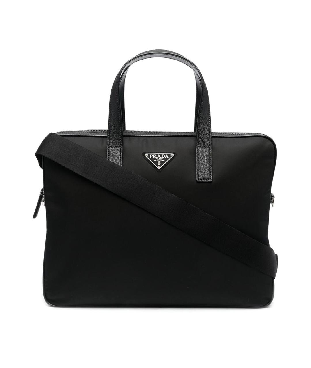 PRADA Черный тканевый портфель, фото 1