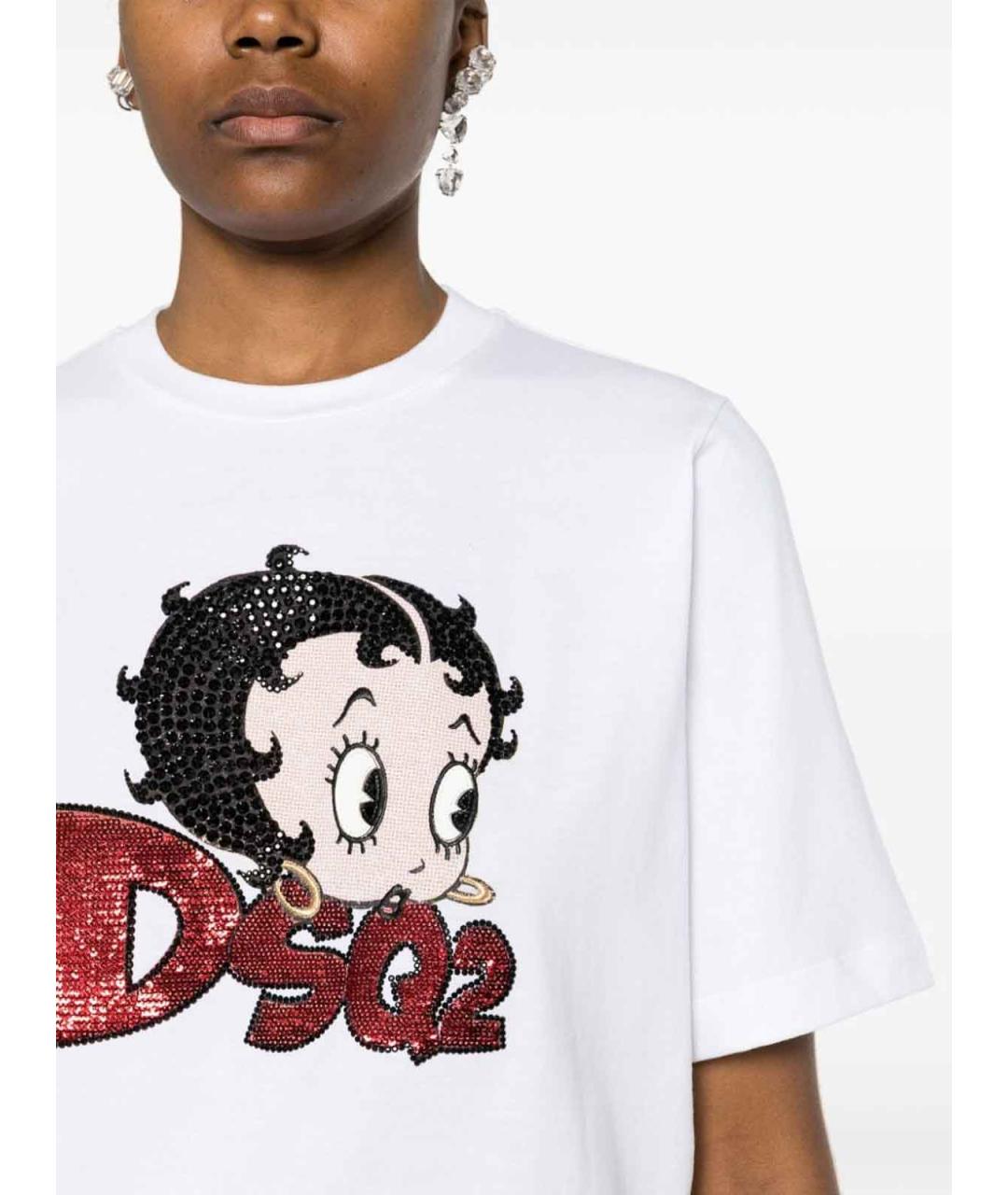 DSQUARED2 Белая хлопковая футболка, фото 5