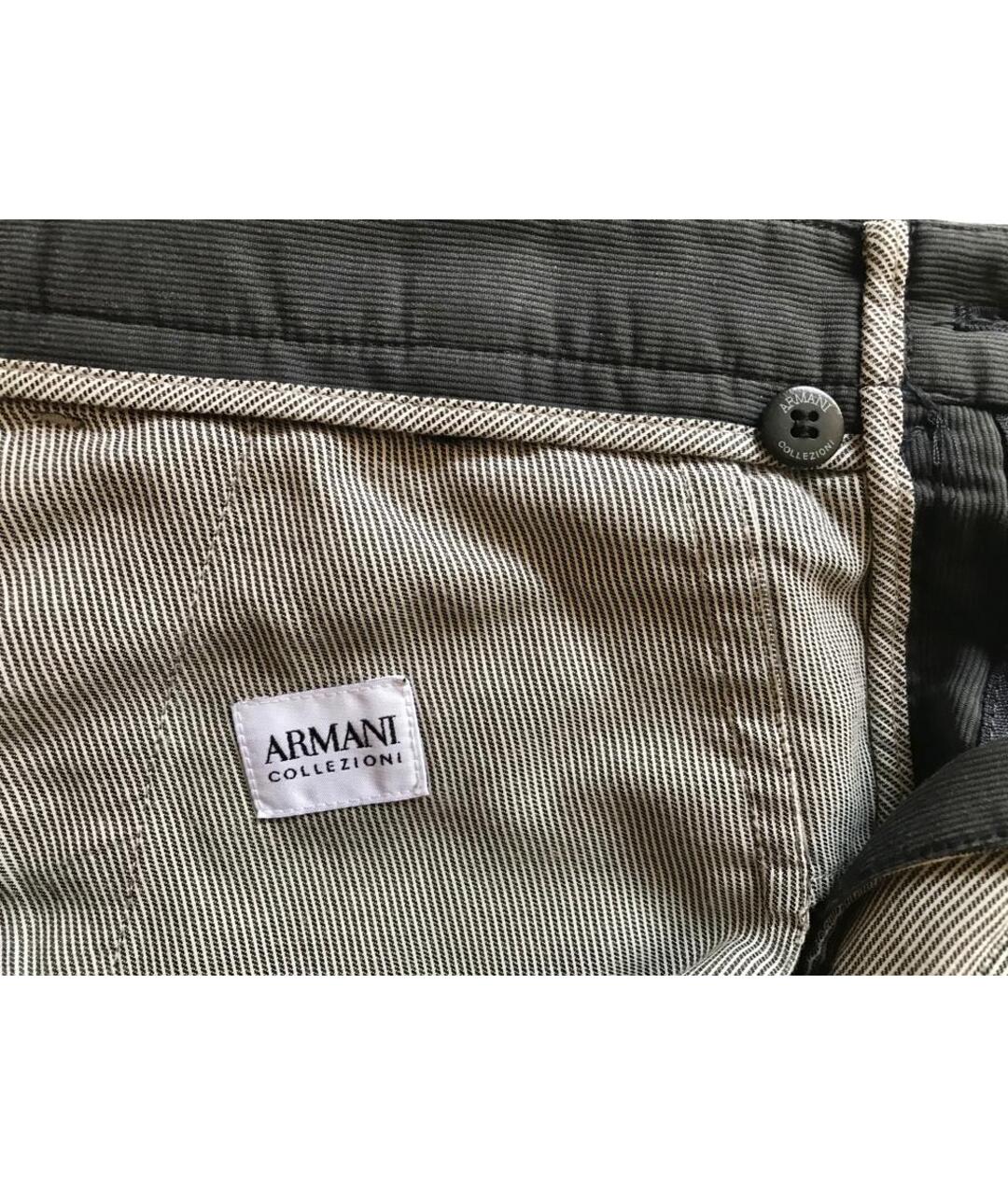ARMANI COLLEZIONI Антрацитовые вискозные классические брюки, фото 7