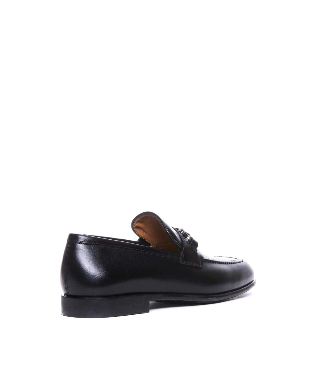FERRAGAMO Черные кожаные лоферы, фото 2