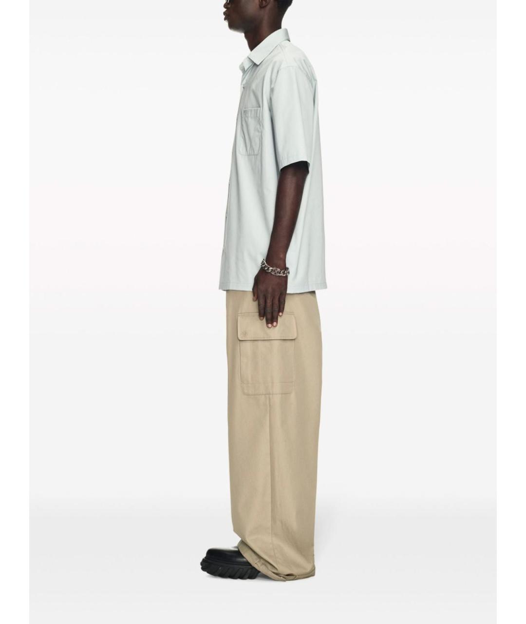OFF-WHITE Бежевые хлопковые повседневные брюки, фото 4