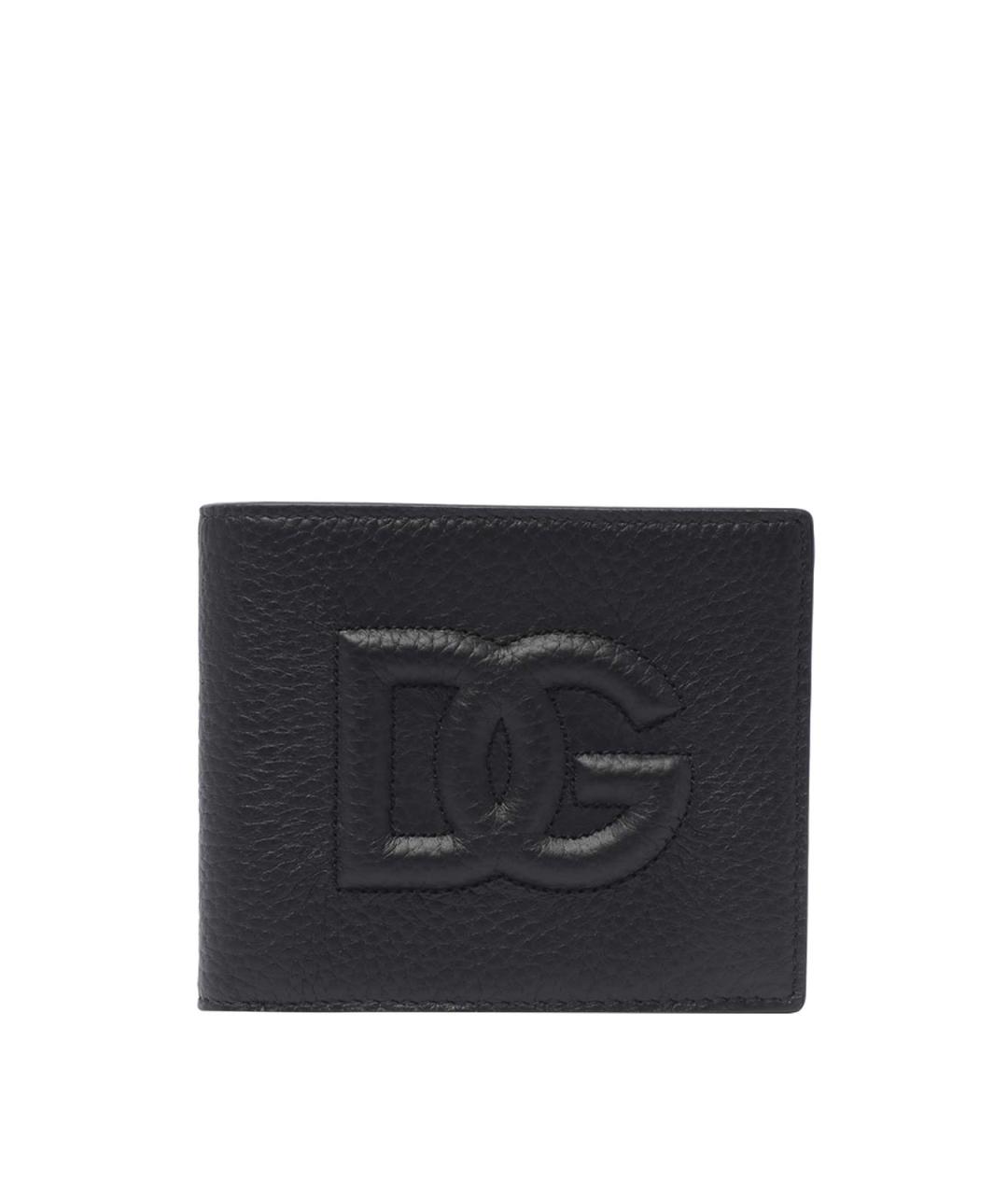 DOLCE&GABBANA Черный кожаный кошелек, фото 1